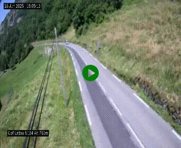 Webcam dans les Pyrénées Atlantique au niveau du col d'Urdos et du fort du Pourtalet sur la N134, en direction du Col et du tunnel du Somport, à 765 mètres d'altitude