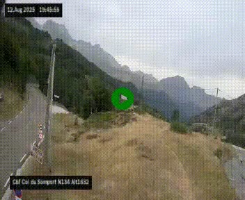 Webcam au col du Somport, côté français, sur la N134, dans les Pyrénées, en direction de l'Espagne, à 1632 mètres d'altitude