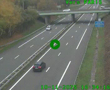 Caméra routière sur l'autoroute A20 au nord de Limoges, à la jonction avec la N520. Vue orientée vers Paris