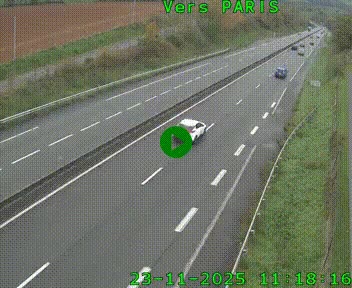 Caméra routière sur l'autoroute A20 à Saint-Hilaire-Bonneval, au sud de Limoges. Vue orientée vers Paris