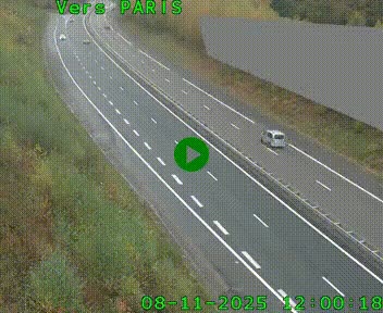 Caméra routière sur l'autoroute A20 à Saint-Pardoux-l'Ortigier, à la jonction avec l'A89. Vue orientée vers Paris
