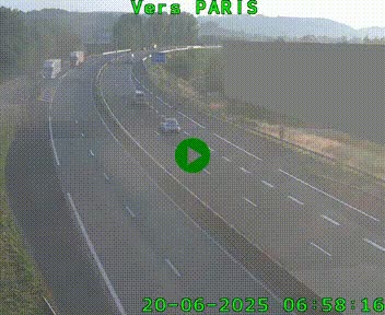 Caméra routière sur l'autoroute A20 à Brive-la-Gaillarde, à la jonction avec l'A89. Vue orientée vers Paris