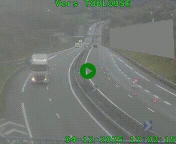Caméra routière sur l'autoroute A20 à Noailles, en périphérie de Brive-la-Gaillarde. Vue orientée vers Toulouse