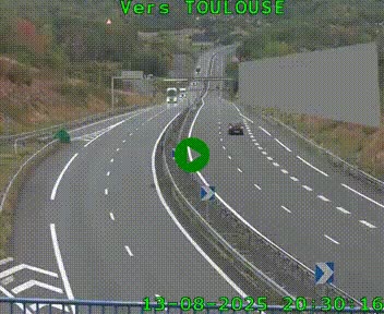 Caméra routière sur l'autoroute A20 à Noailles, en périphérie de Brive-la-Gaillarde. Vue orientée vers Toulouse