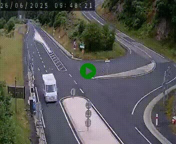 Webcam routière sur la N122 au niveau du Tunnel du Lioran. Vue de l'entrée côté Aurillac.