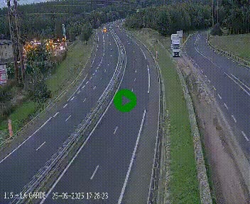 Caméra autoroute A75 à hauteur du col du rocher blanc en direction de Montpellier