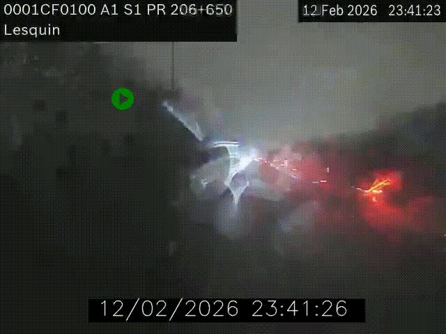 Webcam autoroute A1 à hauteur de Lesquin. Vue orientée vers Lille