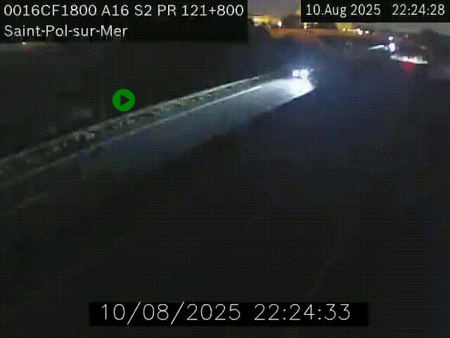 Webcam autoroute A16 à proximité de Dunkerque, à hauteur de la sortie Saint-Pol-sur-Mer. Vue orientée vers Calais