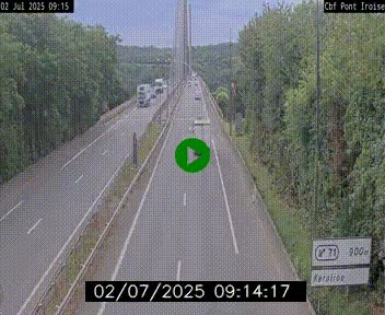 Webcam sur la N165 après le Pont de l'Iroise, à l'entrée de Brest