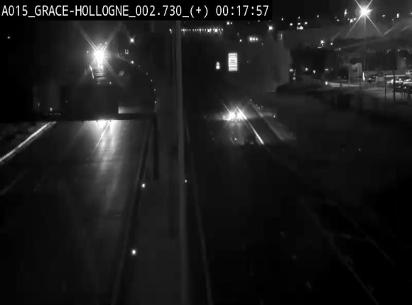 Webcam E42/A15 à Grâce-Hollogne, à proximité de la jonction avec l'A604. Vue orientée vers Namur