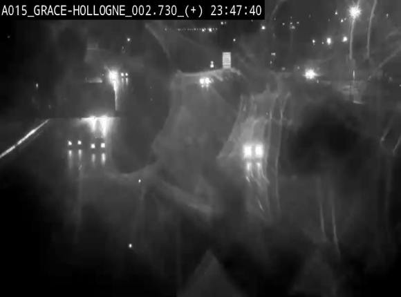 Webcam E42/A15 à Grâce-Hollogne, à proximité de la jonction avec l'A604. Vue orientée vers Namur