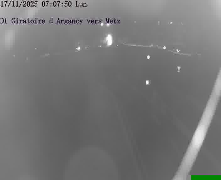 Webcam installée le long de D1 (France) à Argancy, pointée vers Metz, utile pour suivre précisément les conditions de trafic.