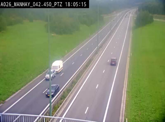Webcam autoroute A26/E25 à hauteur de Manhay, à la jonction avec la N651 en direction de Liège - BK 42.4