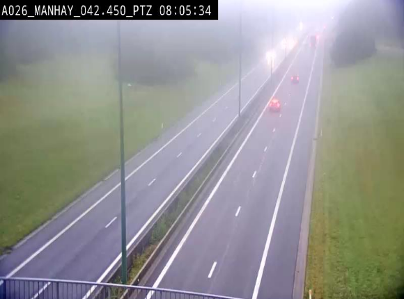 Webcam autoroute A26/E25 à hauteur de Manhay, à la jonction avec la N651 en direction de Liège - BK 42.4