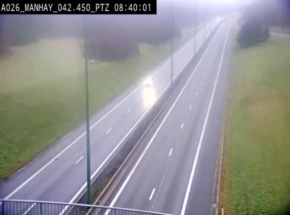 Webcam autoroute A26/E25 à hauteur de Manhay, à la jonction avec la N651 en direction de Liège - BK 42.4