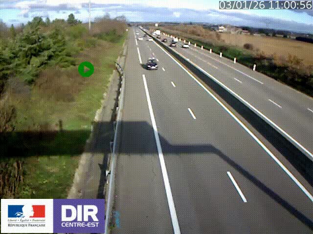 Webcam sur le contournement de Valence, sur la Nationale 7, à la jonction avec la N532, caméra orientée vers Grenoble
