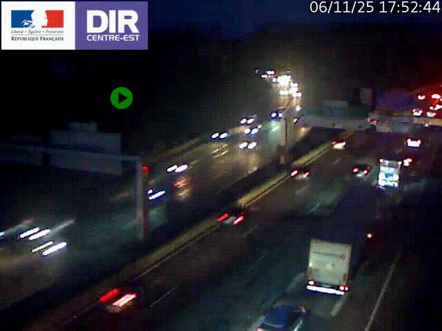 Caméra de circulation routière sur le boulevard périphérique Laurent Bonnevay de Lyon (D383) à hauteur de Bron, avant la jonction avec l'A43. Vue orientée vers l'échangeur