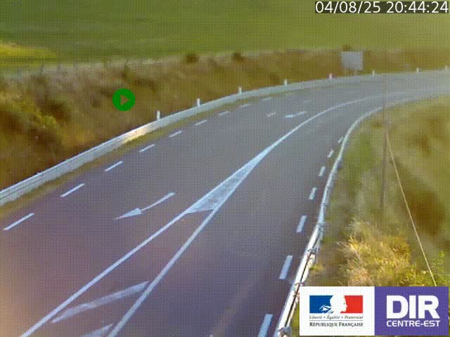 Webcam sur le col Pin Bouchain, vue orientée vers Roanne, en provenance de Lyon sur la nationale 7 (N7)