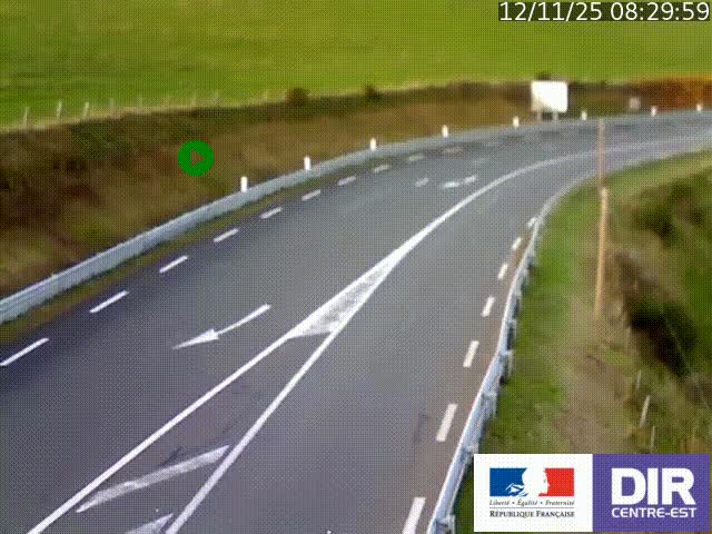 Webcam sur le col Pin Bouchain, vue orientée vers Roanne, en provenance de Lyon sur la nationale 7 (N7)