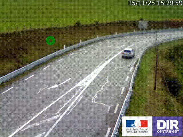 Webcam sur le col Pin Bouchain, vue orientée vers Roanne, en provenance de Lyon sur la nationale 7 (N7)