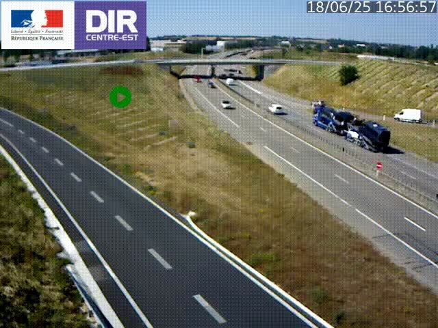 Webcam sur le contournement de Valence, sur la Nationale 7, caméra orientée vers Lyon