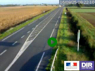 Webcam routière sur la RN7 à hauteur de Toulon-sur-Allier, entre Moulins et Vichy