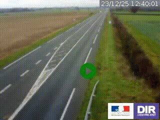 Webcam routière sur la RN7 à hauteur de Toulon-sur-Allier, entre Moulins et Vichy
