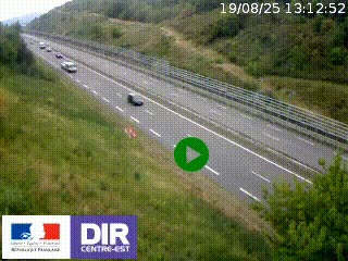 Webcam au niveau du col de Bois Clair à hauteur de Cluny sur la N79. Vue orientée vers Mâcon
