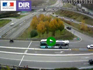 Webcam traffic à Grenoble-sud sur l'autoroute A480. Vue orientée vers l'entrée et la sortie de Grenoble