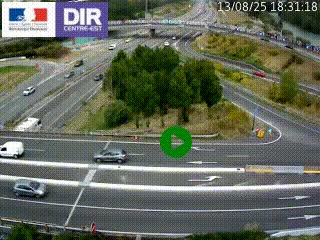 Webcam traffic à Grenoble-sud sur l'autoroute A480. Vue orientée vers l'entrée et la sortie de Grenoble