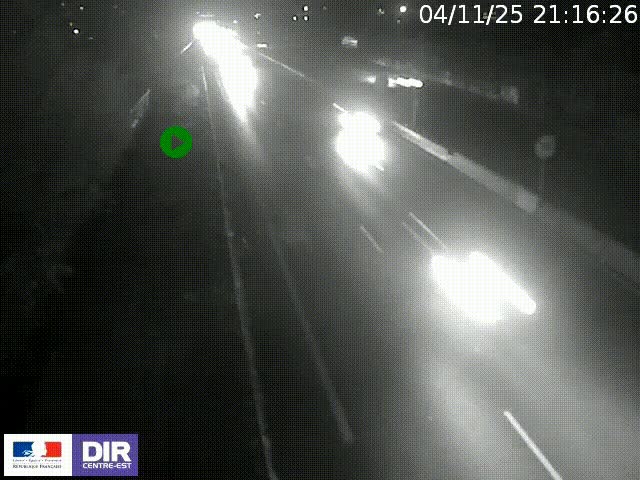 Webcam à Bron sur l'A43 à la jonction avec le boulevard périphérique de Lyon (D383). Vue orientée vers Lyon