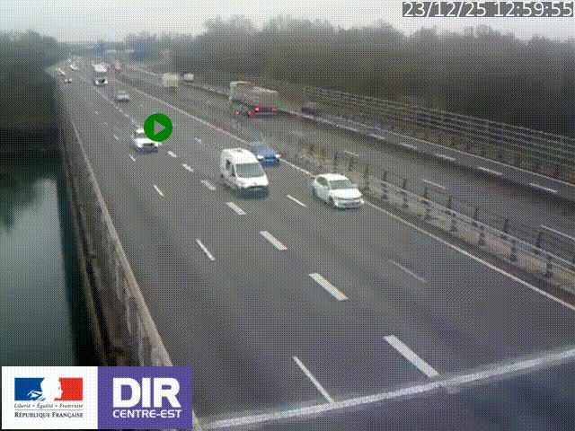Caméra trafic à la jonction entre l'A46 (Rocade-est de Lyon) et l'A42 à hauteur de Vault-en-Velin en direction de Marseille