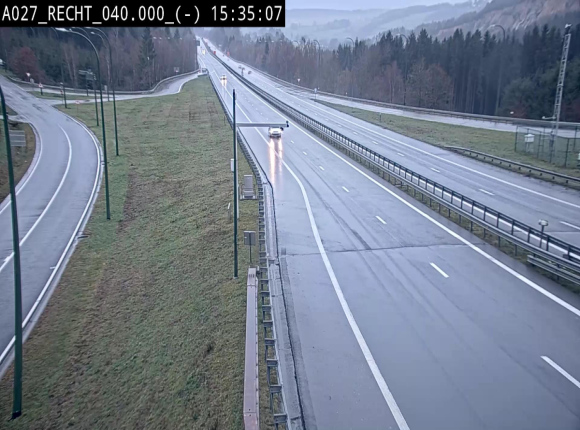 Webcam A27/E42 à hauteur de la sortie 13 Recht à proximité de Malmedy. Vue orientée vers Malmedy et Liège