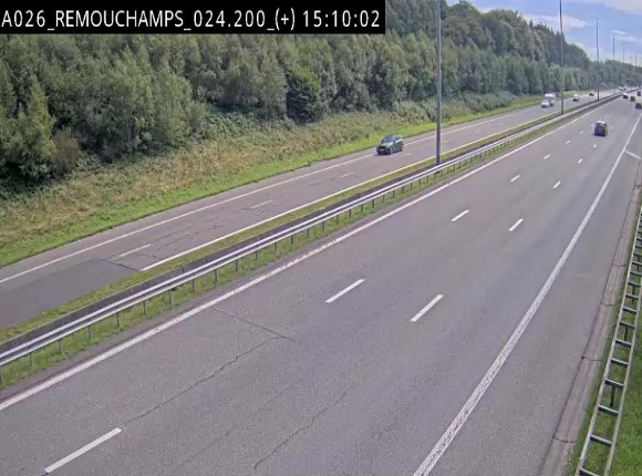 Webcam à hauteur de Spa entre la sortie Remouchamps et la sortie Stavelot. Vue orientée vers les Ardennes