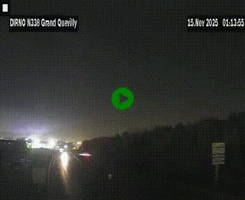 Webcam routière sur N338 à hauteur de Grand-Quevilly en périphérie de Rouen. Vue orientée vers Rouen