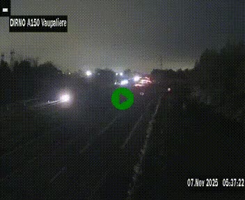 Webcam autoroute A150 à hauteur de La Vaupalière en périphérie de Rouen. Vue orientée vers Rouen