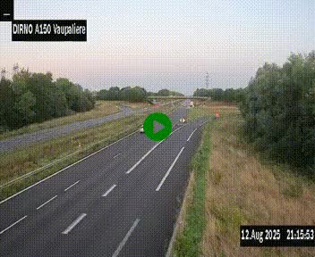 Webcam autoroute A150 à hauteur de La Vaupalière en périphérie de Rouen. Vue orientée vers Rouen