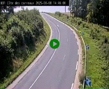 Webcam en haut de la Côte des Carreaux sur la N31 à Avesnes-en-Bray. Vue orientée vers Rouen