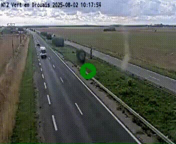 Webcam à hauteur de Vert-en-Drouais sur la N12, en périphérie de Dreux. Vue orientée vers Alençon