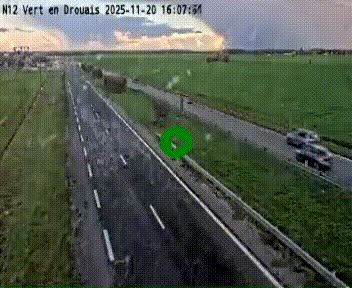 Webcam à hauteur de Vert-en-Drouais sur la N12, en périphérie de Dreux. Vue orientée vers Alençon