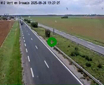 Webcam à hauteur de Vert-en-Drouais sur la N12, en périphérie de Dreux. Vue orientée vers Alençon