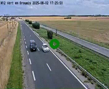 Webcam à hauteur de Vert-en-Drouais sur la N12, en périphérie de Dreux. Vue orientée vers Alençon