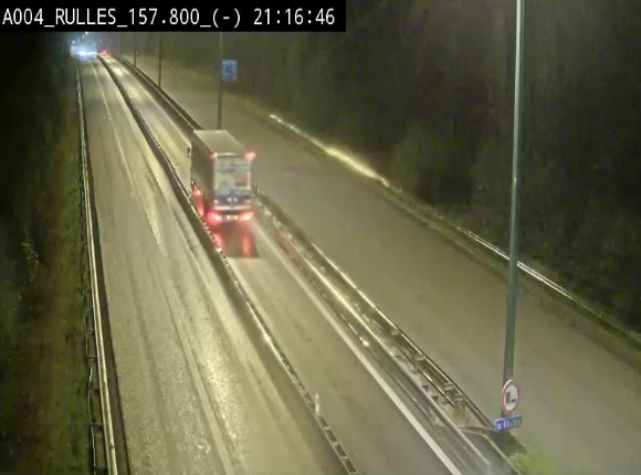 Webcam à Marbehan sur l'E411 à hauteur de la sortie 28a Rulles. Vue orientée vers Bruxelles