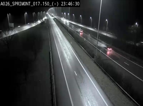 Webcam E25 (A26) à hauteur de Sprimont en direction de Liège et en provenance de Bastogne