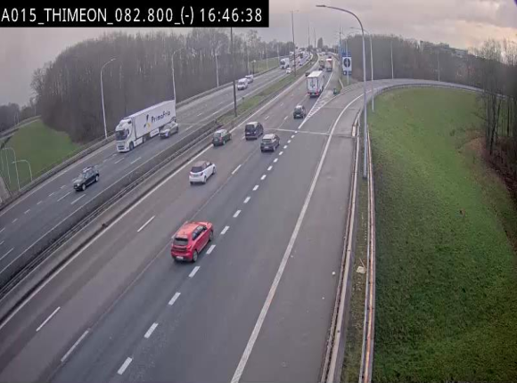 Caméra trafic Belgique - Thiméon - E42, jonction avec A54 (E420) direction La Louvière/Charleroi - BK 82.82