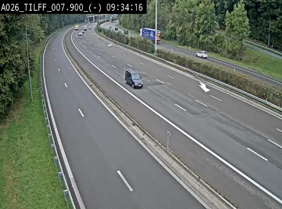 Webcam autoroute A26/E25 à Esneux, en Belgique en direction Luxembourg - BK 7.9