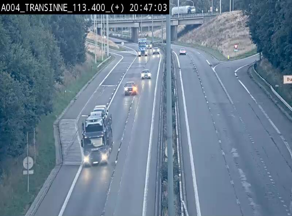 Webcam dans les Ardennes sur l'E411 à hauteur de Transinne. Vue orientée vers le sud de la Belgique