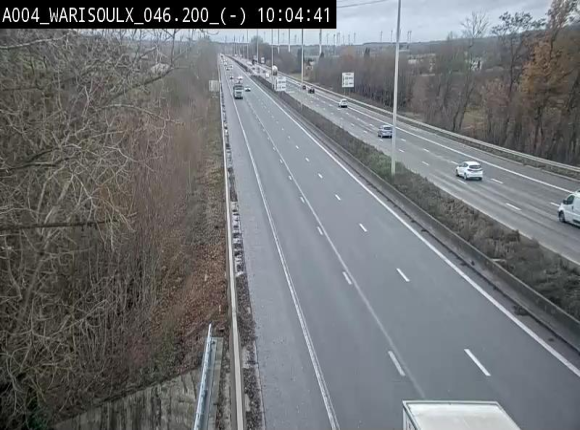 Webcam sur l'E411 à proximité de la jonction avec l'E42 à Warisoulx. Vue orientée vers le nord