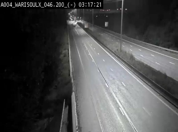 Webcam sur l'E411 à proximité de la jonction avec l'E42 à Warisoulx. Vue orientée vers le nord