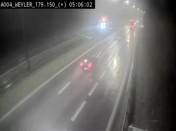 Webcam entre la sortie Arlon et la sortie Weyler sur l'E411. Vue orientée vers Luxembourg